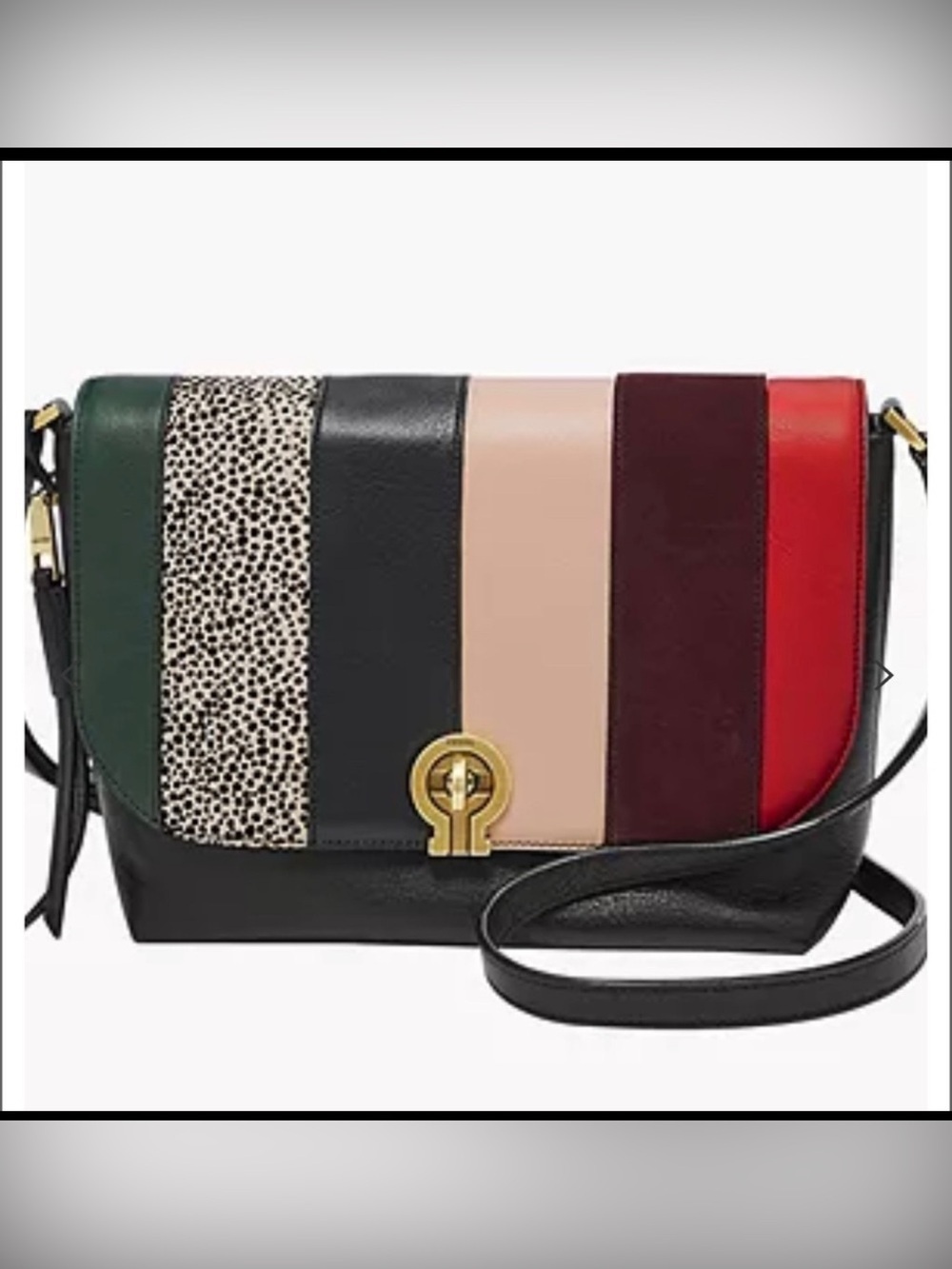 Fossil Leather Multicolor Maya Small Flap Crossbody Bag